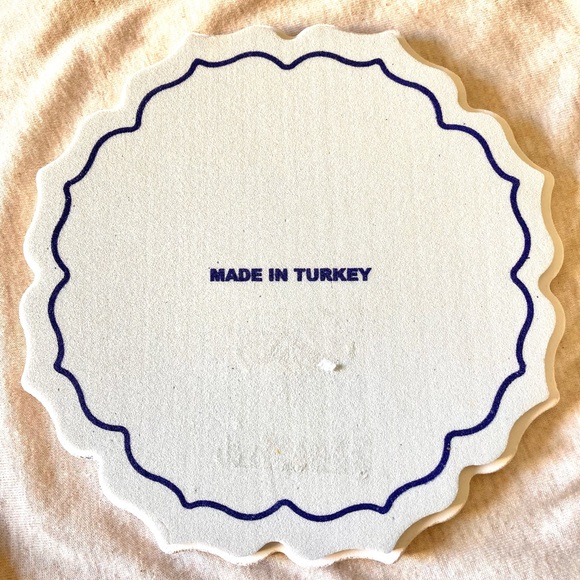 Colorful blue green Turkish ceramic tile trivet - Picture 3 of 5